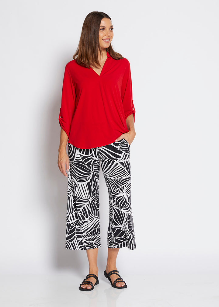 Philosophy Australia Yogi jersey wide leg culotte in Palm print, made in Australia