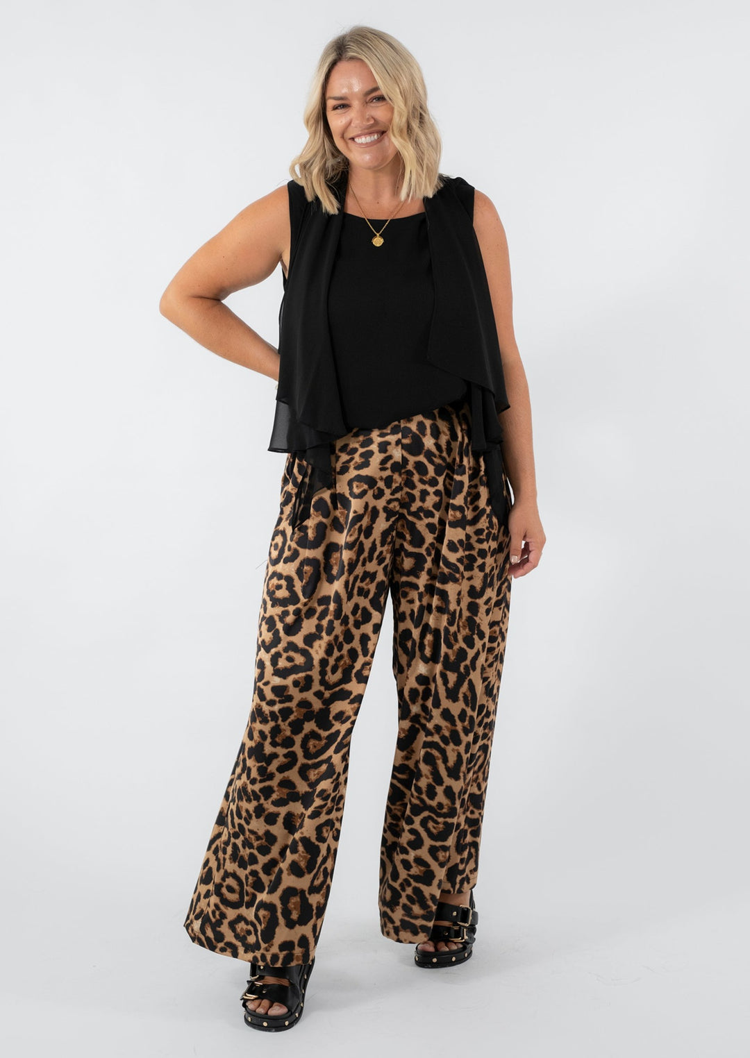 Philosophy Australia Francine wide leg pant in Zoo print made in Australia