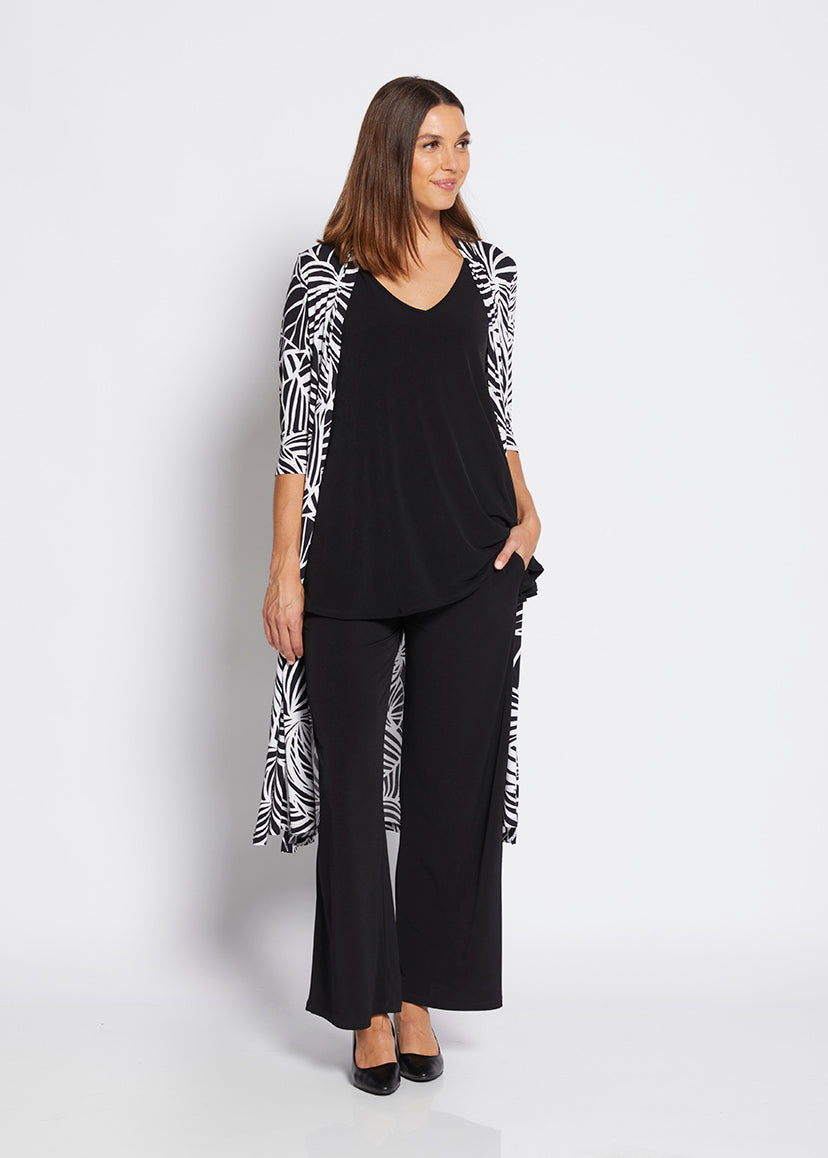 Philosophy Australia Neo jersey longline cardi in Palm print, made in Australia