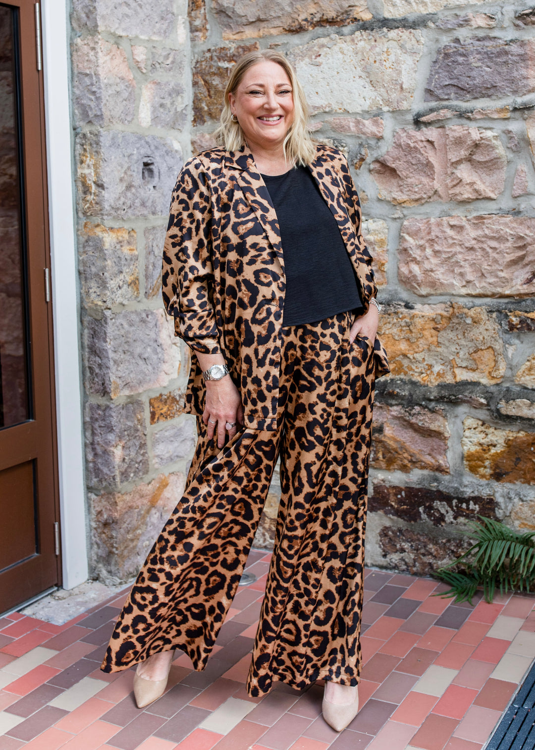 Francine wide leg pant in Zoo print