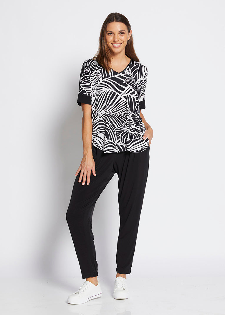 Philosophy Australia Harriet jersey tee top in Palm print, made in Australia