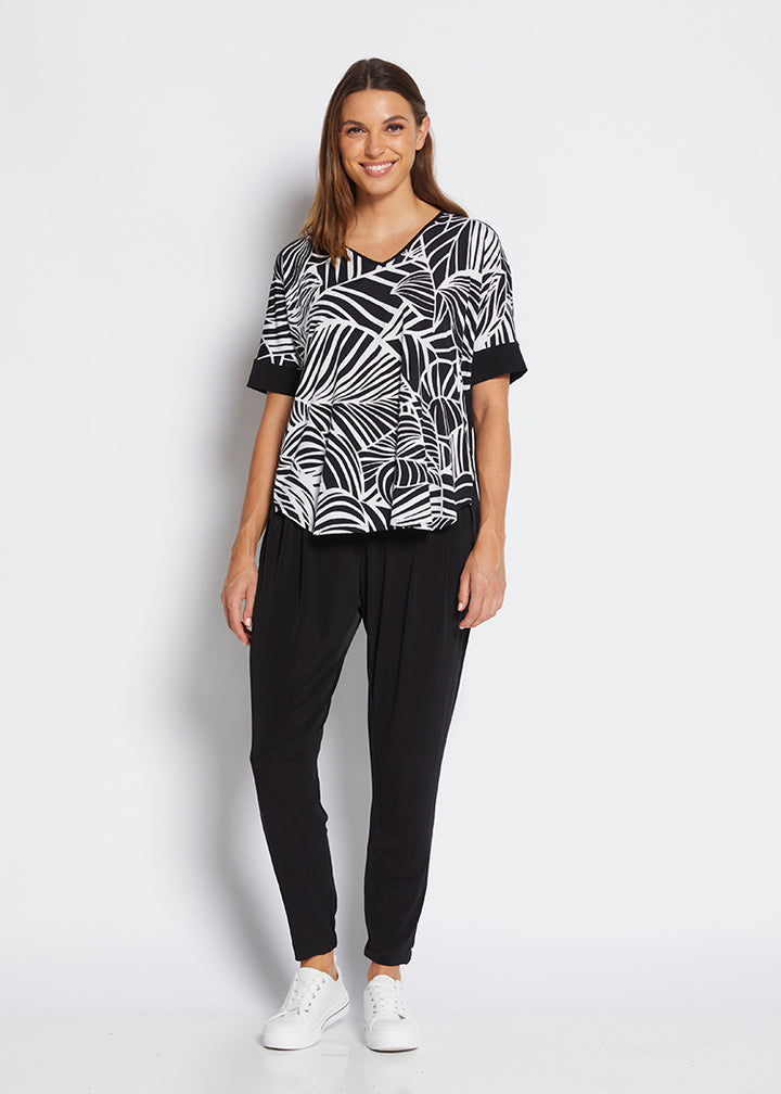 Philosophy Australia Harriet jersey tee top in Palm print, made in Australia