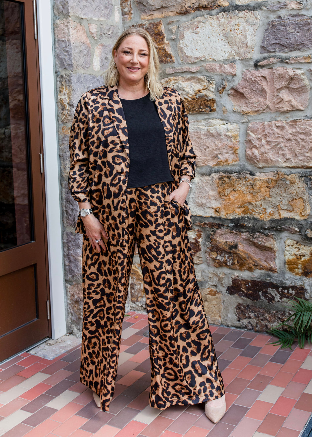 Francine wide leg pant in Zoo print