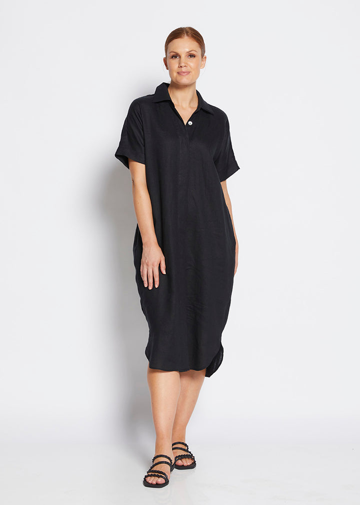 Philosophy Australia Beyah Linen Dress in Black