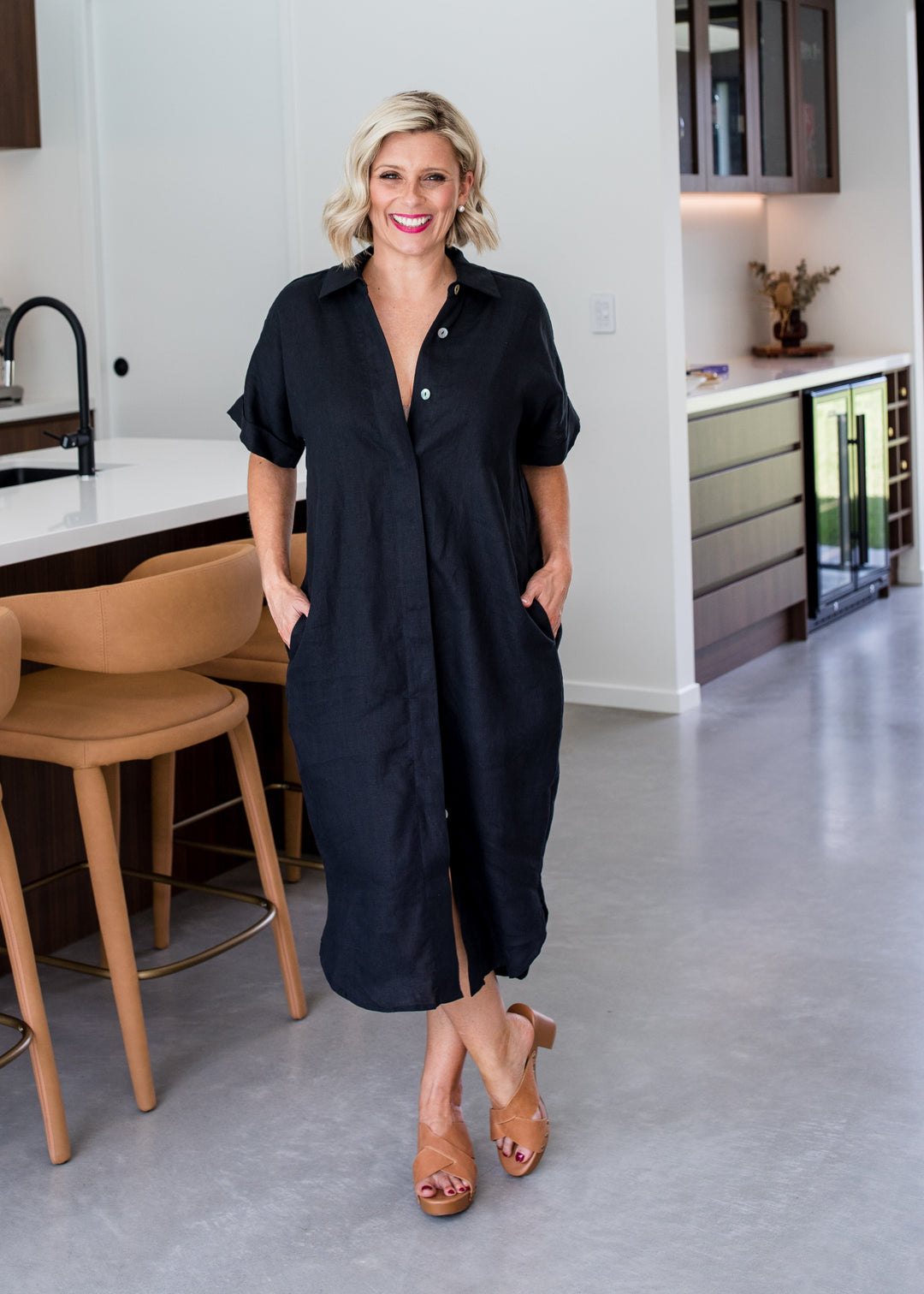 Philosophy Australia Beyah Linen Dress in Black