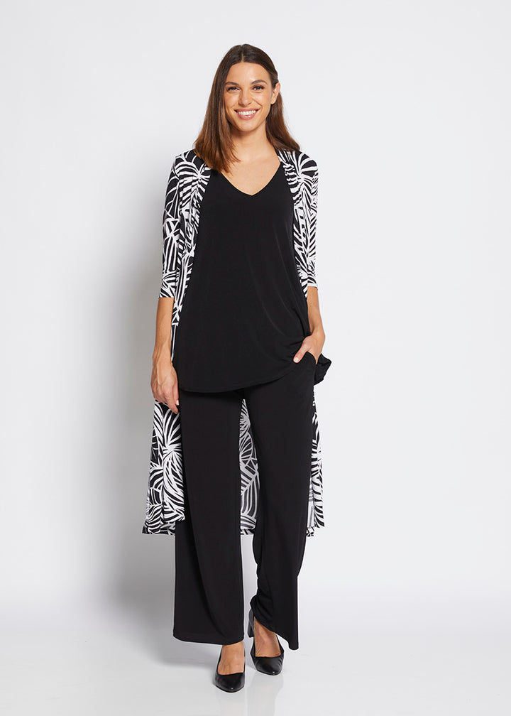 Philosophy Australia Neo jersey longline cardi in Palm print, made in Australia