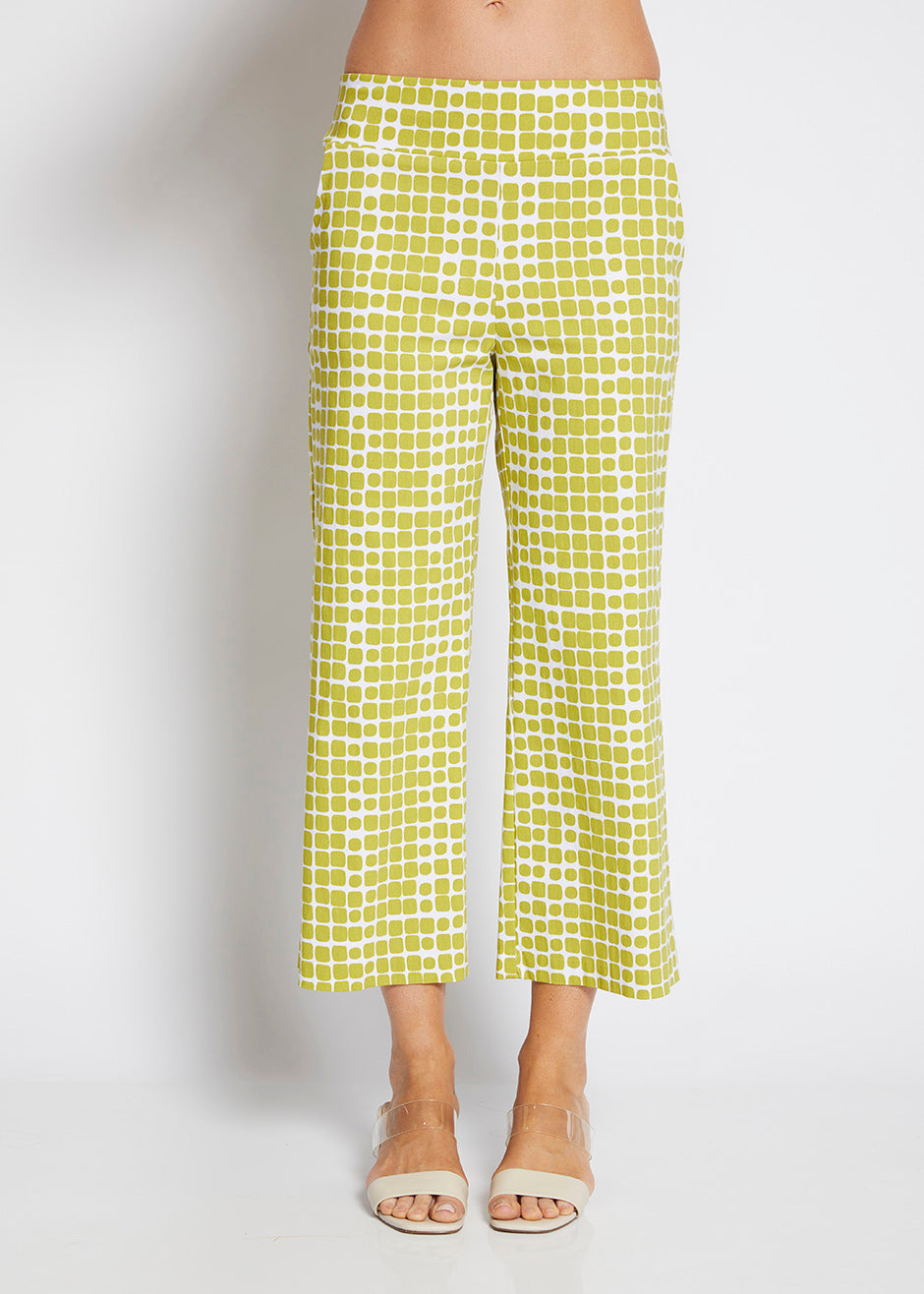 Ticket printed culottes - Stark citrus, made in Australia