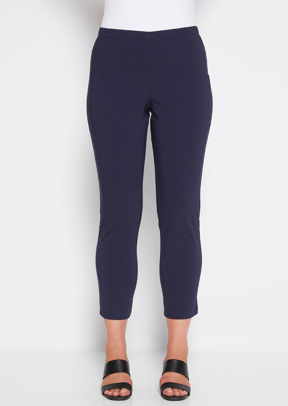 Everyday Miracle Bengaline Women's 7/8th length slim-cut pants in french navy.