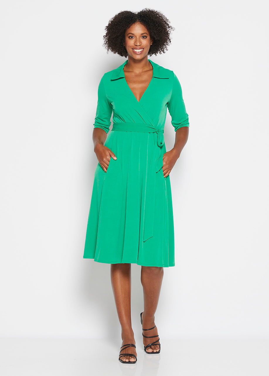 Jersey faux sales wrap dress