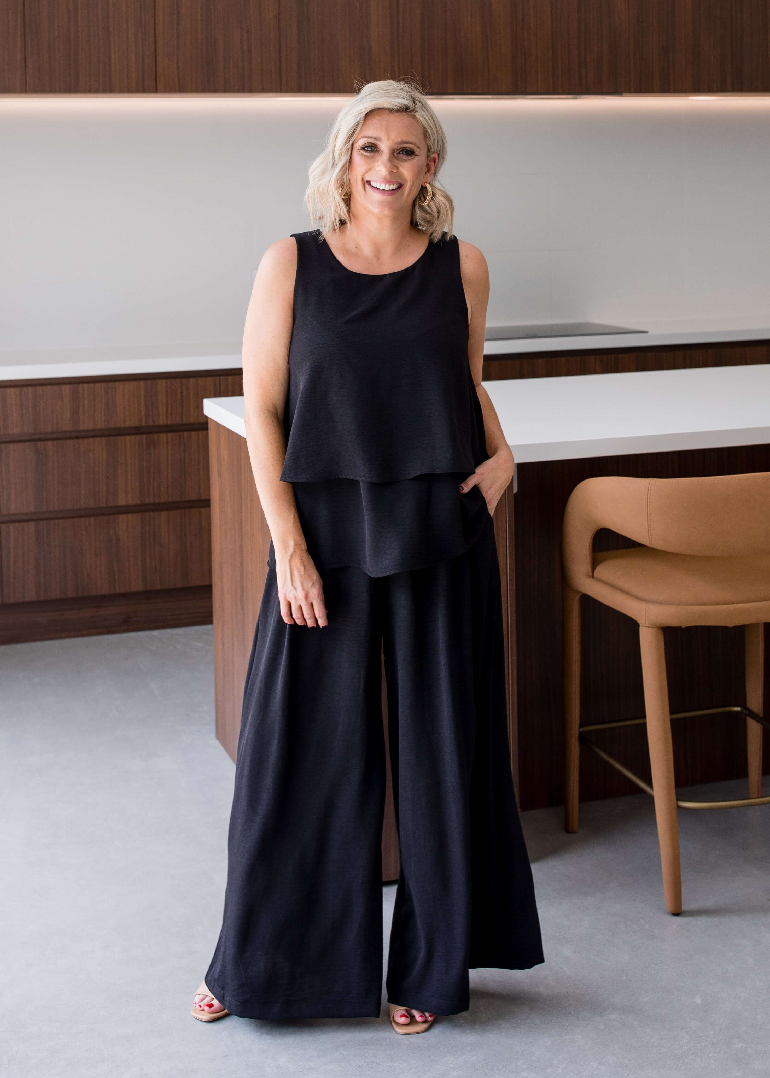 Franco ultra wide leg pant in black