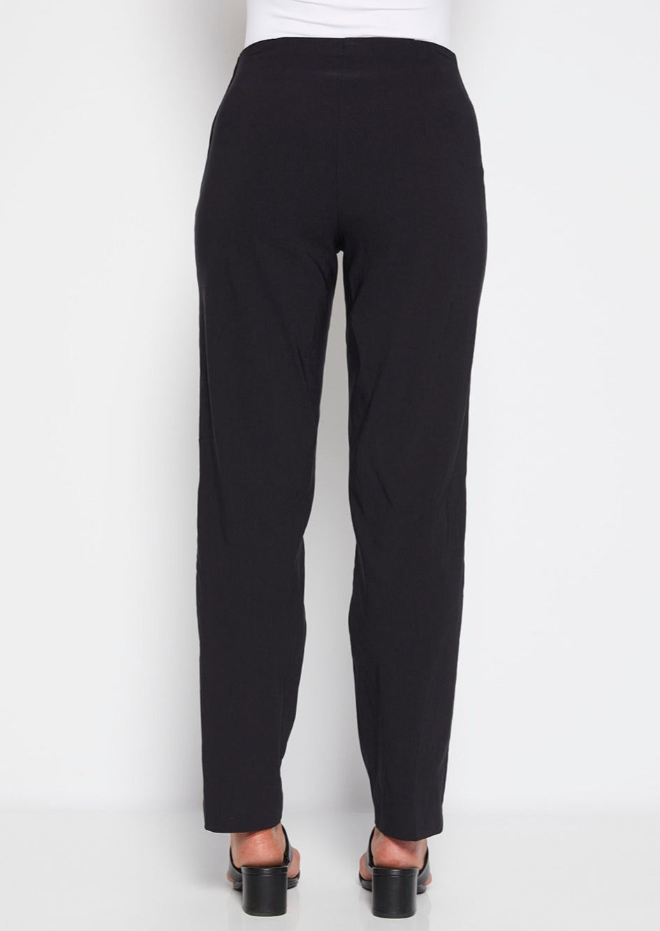 Gem Miracle Bengaline women's full-length straight-cut pants in black.