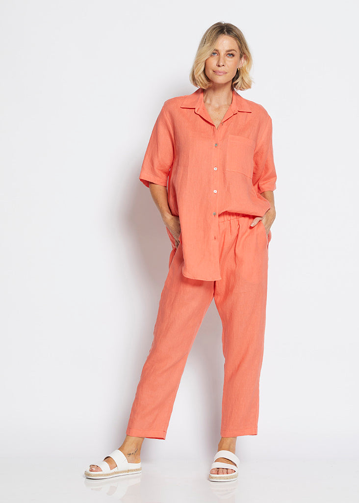 Philosophy Australia Jones Linen Trousers in Apricot