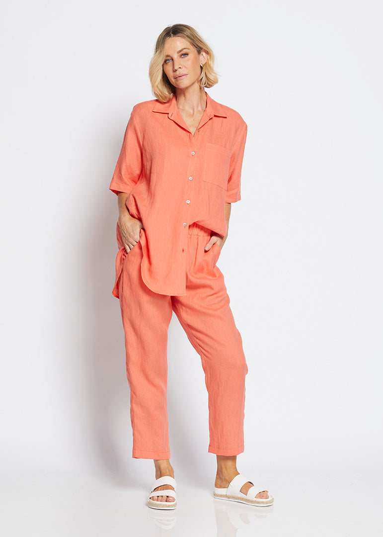 Philosophy Australia Jones Linen Trousers in Apricot