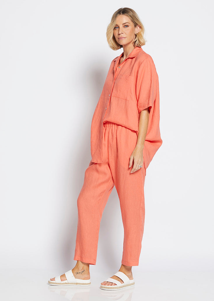 Philosophy Australia Jones Linen Trousers in Apricot