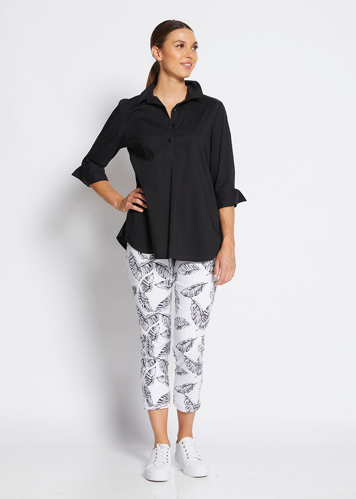 Philosophy Australia ethical women's clothing, made in Australia - Easy 7/8 miracle bengaline pants in Leaf