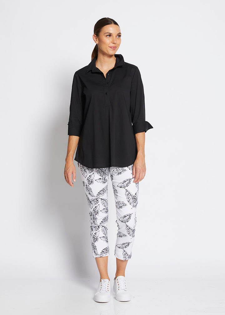 Philosophy Australia ethical women's clothing, made in Australia - Easy 7/8 miracle bengaline pants in Leaf