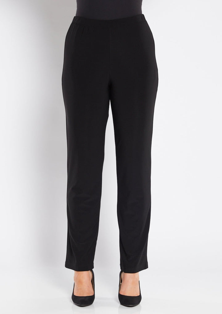 Linear Jersey Women's full length straight leg pants in black.