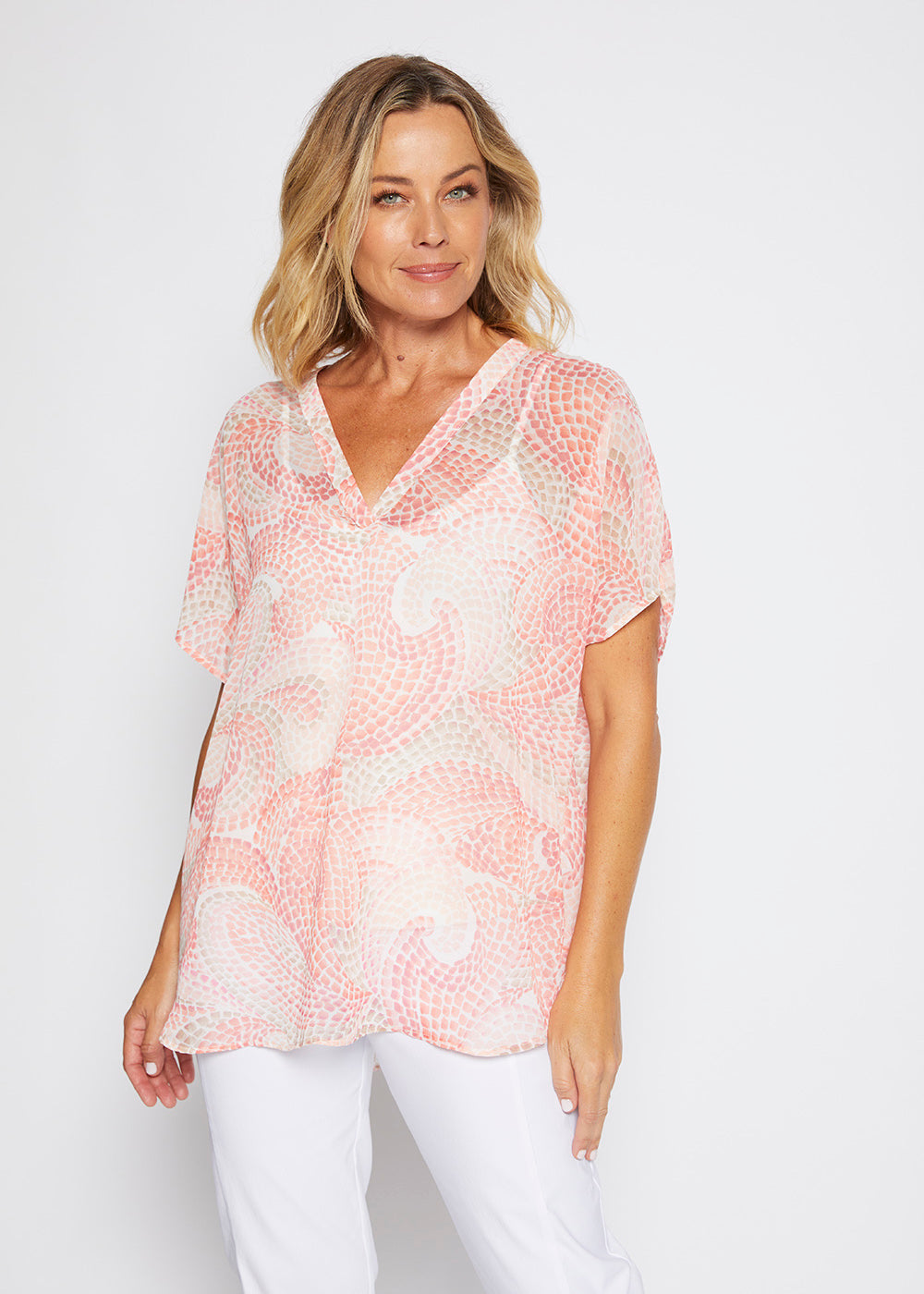 Cathie chiffon blouse in Mosaic