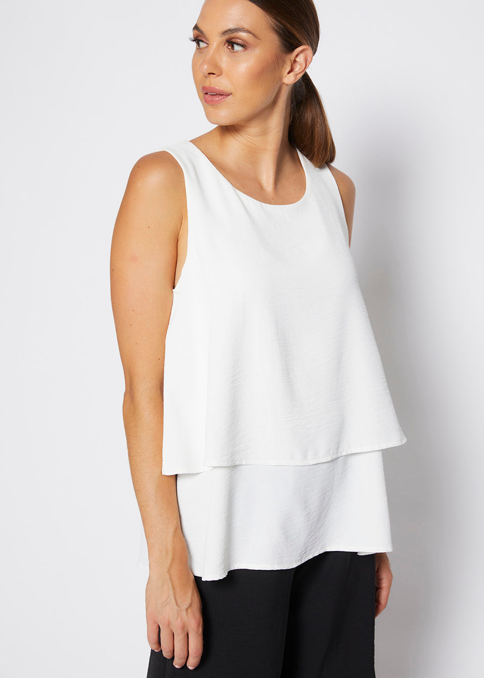 Philosophy Australia Magic layer  Women's top in off-white, made in Australia