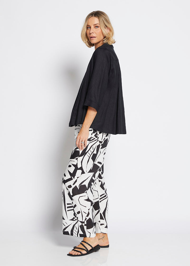 Philosophy Australia Maisie Linen Pant in Black Jungle Print 