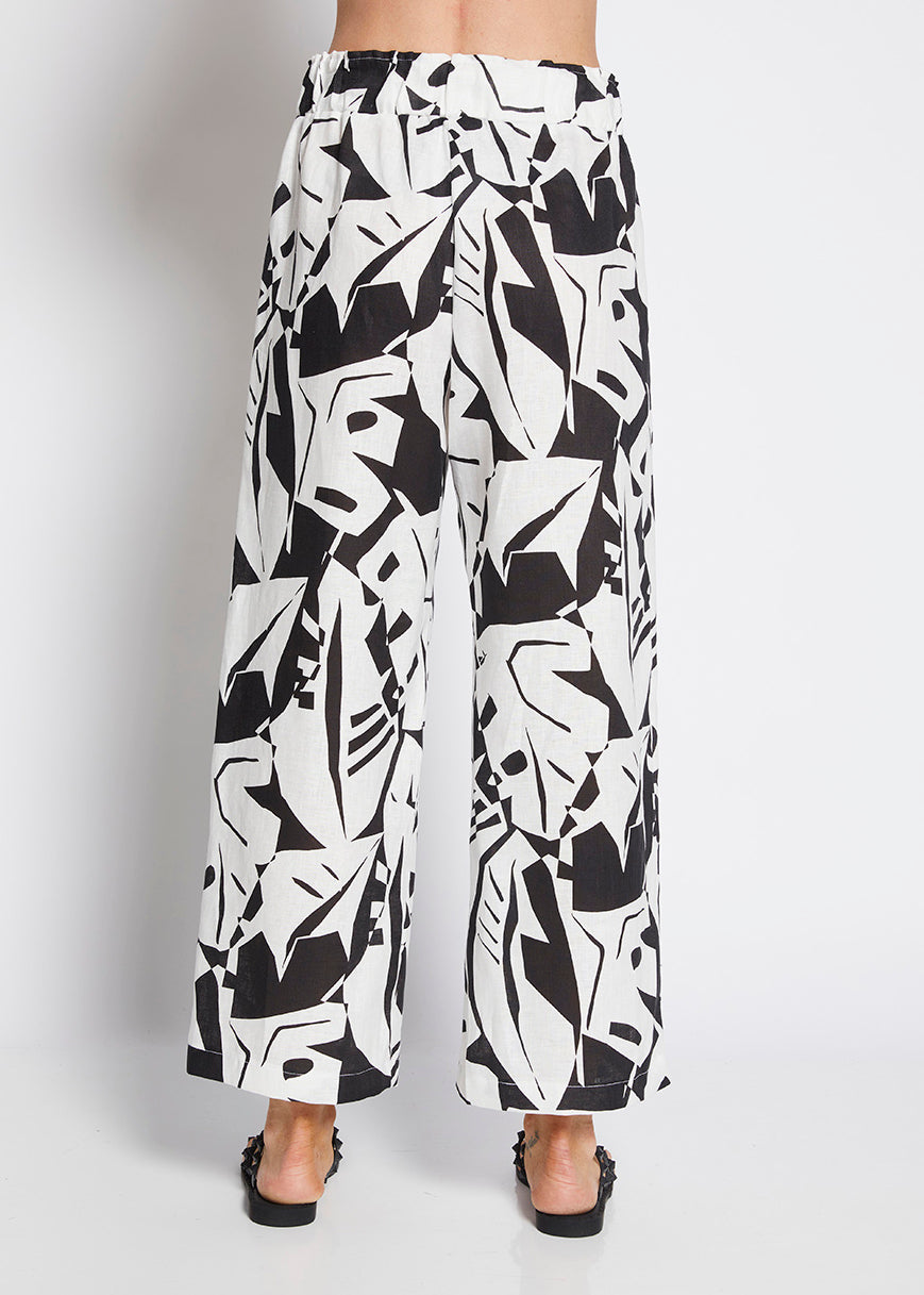 Philosophy Australia Maisie Linen Pant in Black Jungle Print 