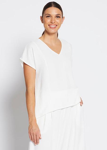 Philosophy Australia Menzie resort Women's top in off-white, made in Australia