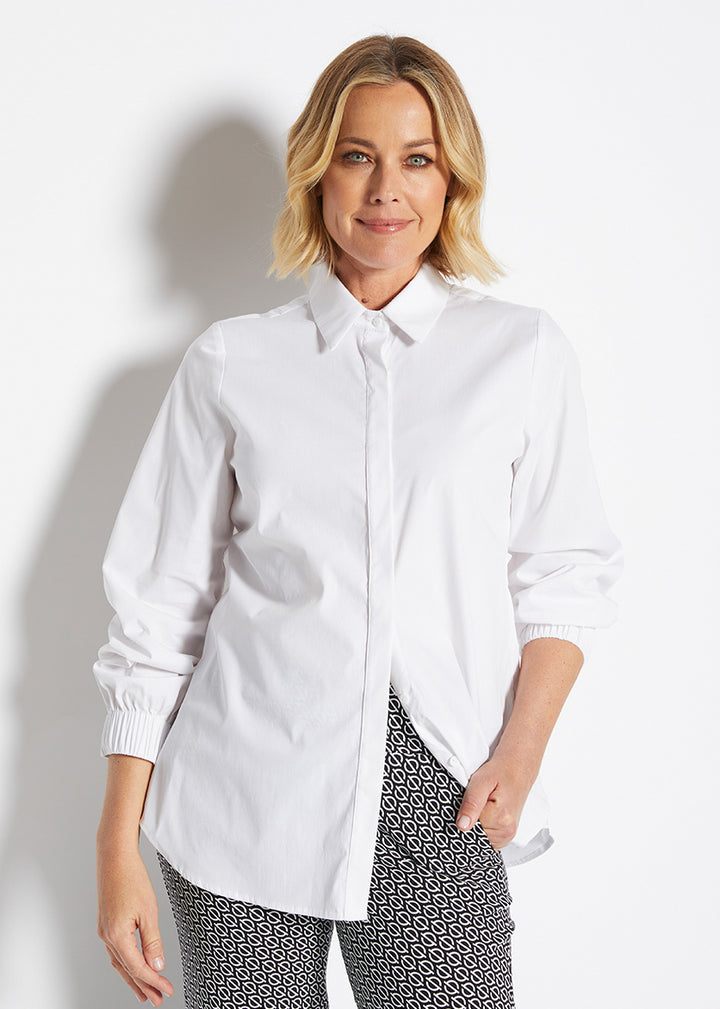 Philosophy Australia Natalie cotton Women's shirt in white, made in Australia