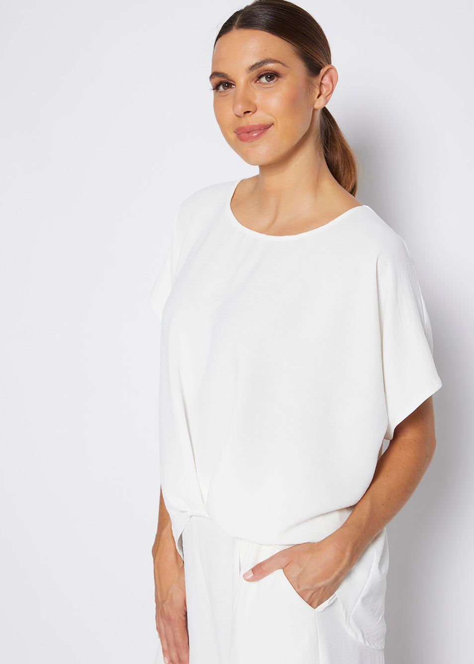 Philosophy Australia Origami resort  women's top in off-white, made in Australia