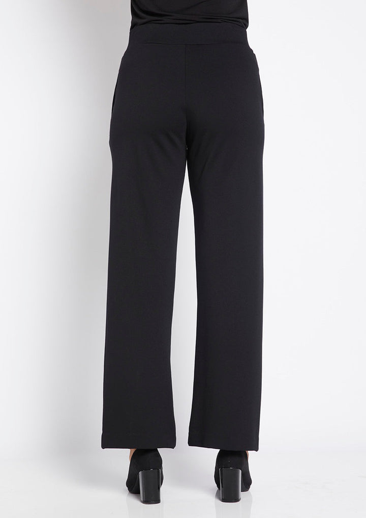 Marist ponte wide leg pant in Black