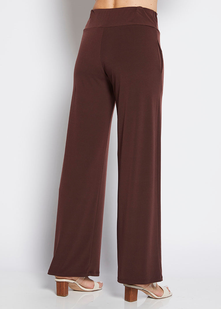 Philosophy Australia Paltrow jersey wide leg pant - chocolate, made in Australia