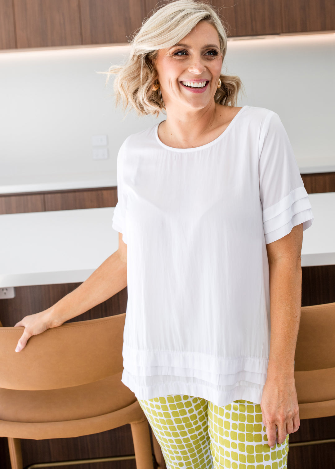 Philosophy Australia Lustre tee top - white, made in Australia