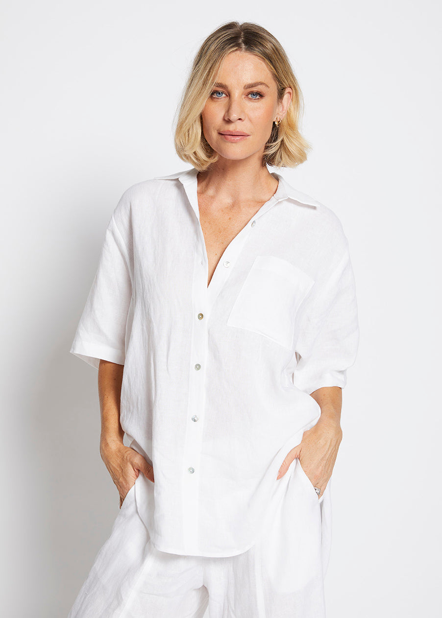 Philosophy Australia Quarry Linen Shirt in White