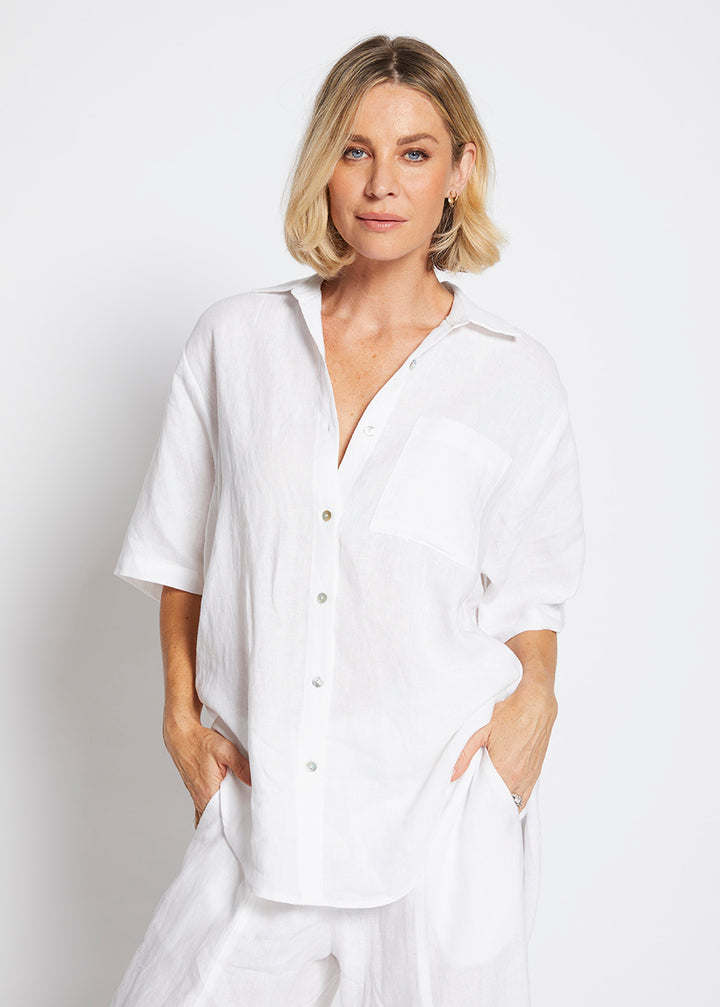 Philosophy Australia Quarry Linen Shirt in White