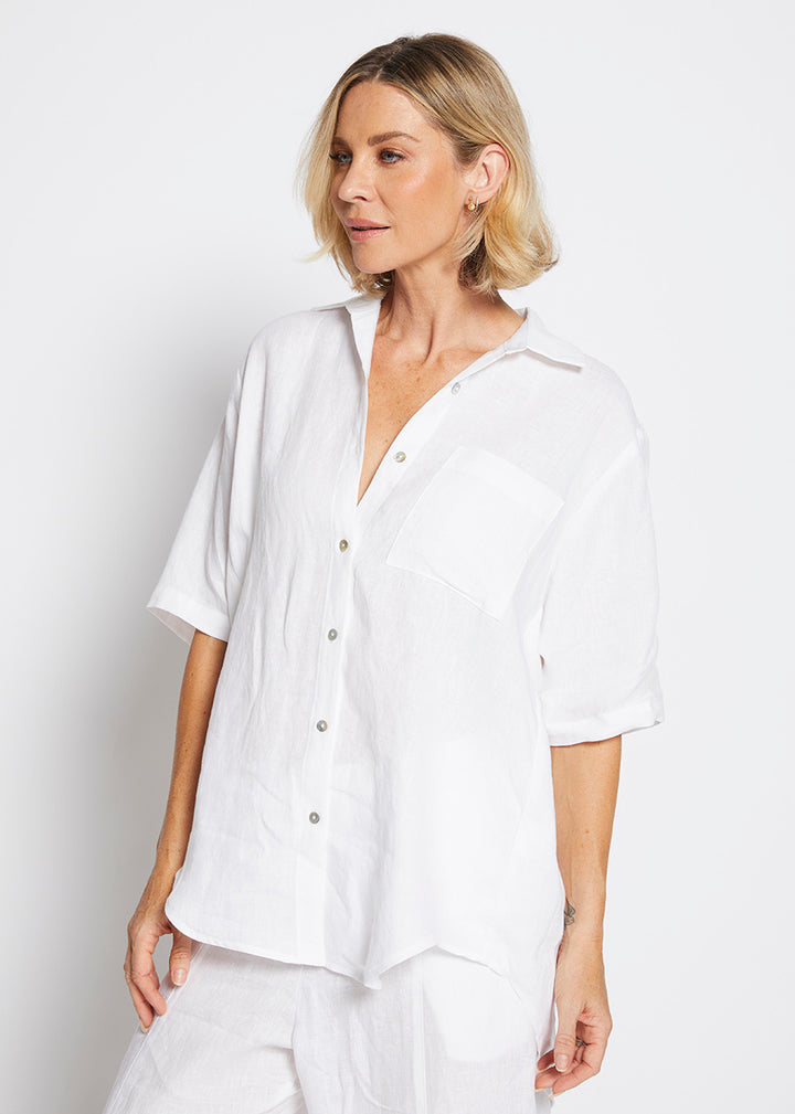 Philosophy Australia Quarry Linen Shirt in White