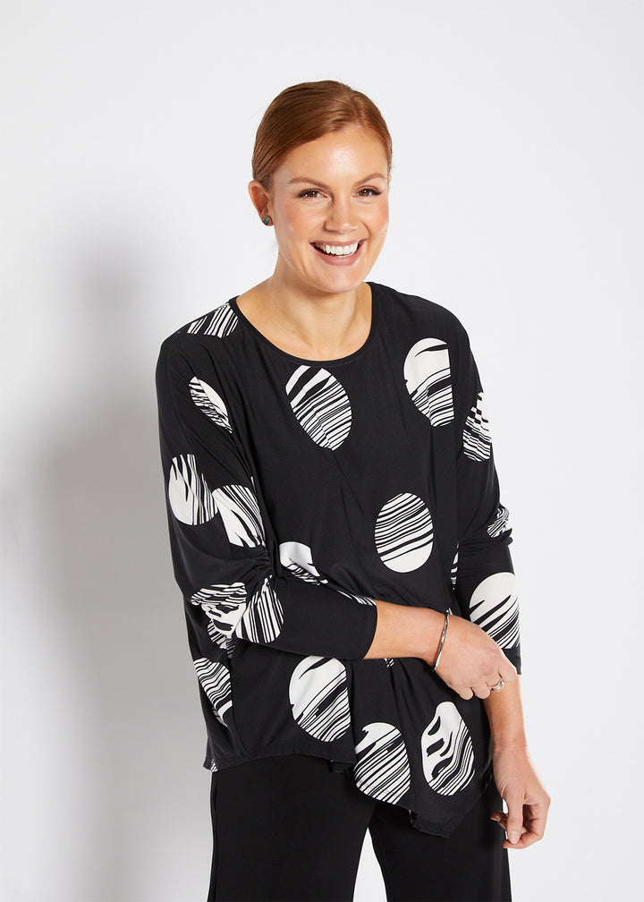 Philosophy Australia Slope Asymmetric Tunic in Cinema Print, made in Australia