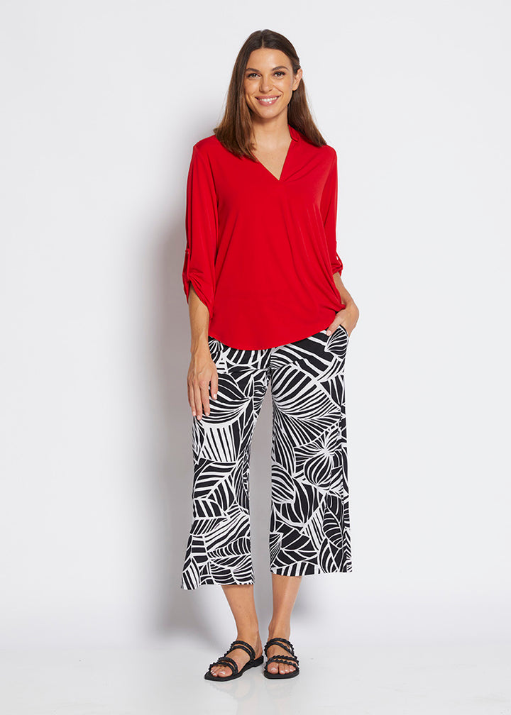 Philosophy Australia Yogi jersey wide leg culotte in Palm print, made in Australia