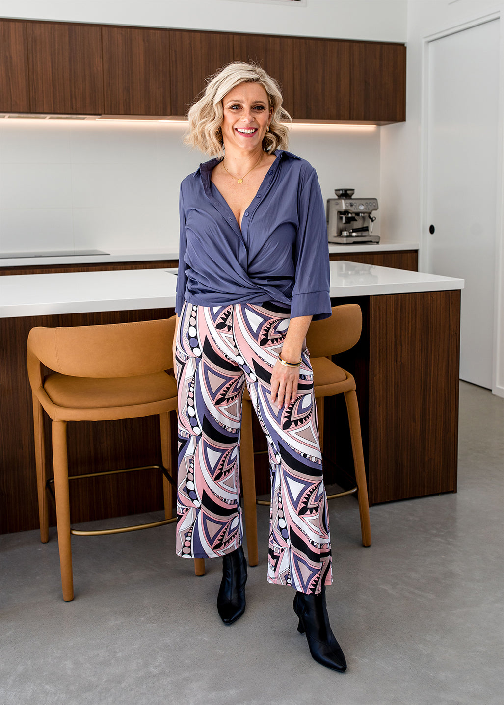 Philosophy Australia Yogi wide leg culottes in Porter print, made in Australia