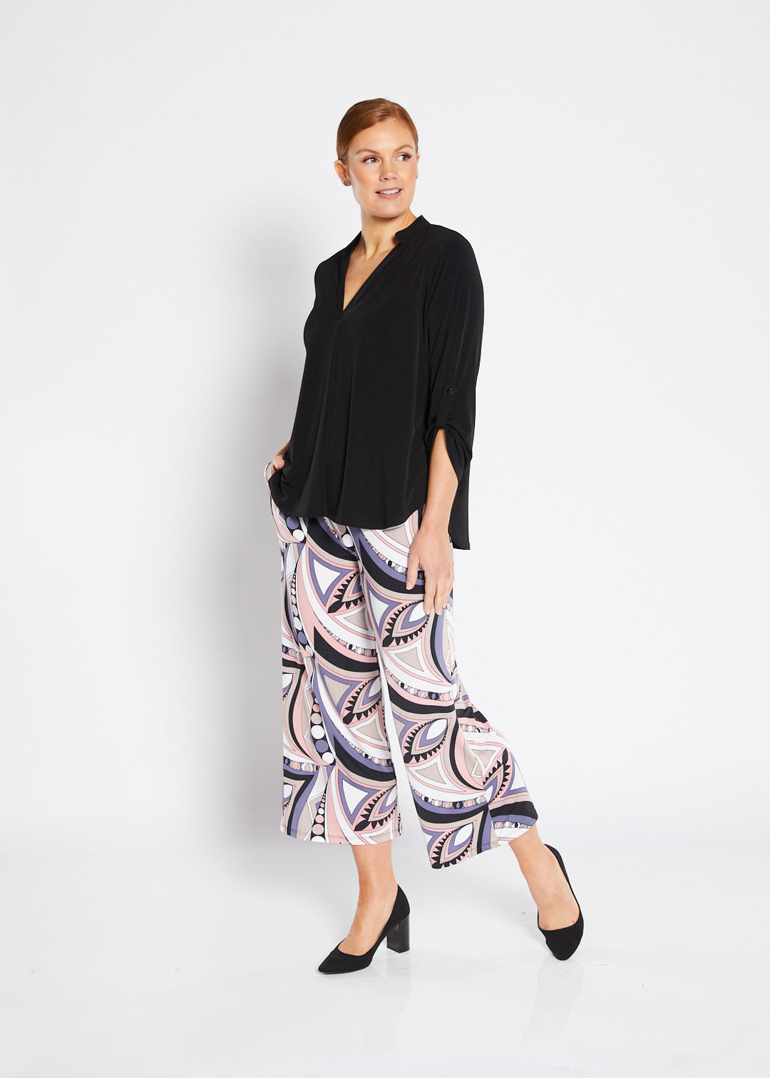 Philosophy Australia Yogi wide leg culottes in Porter print, made in Australia