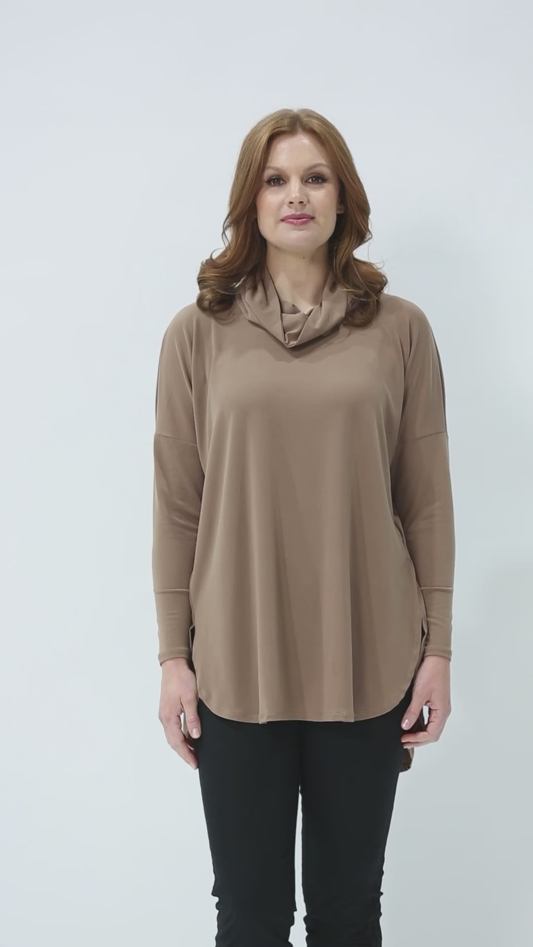 Solo tunic with snood in Coffee