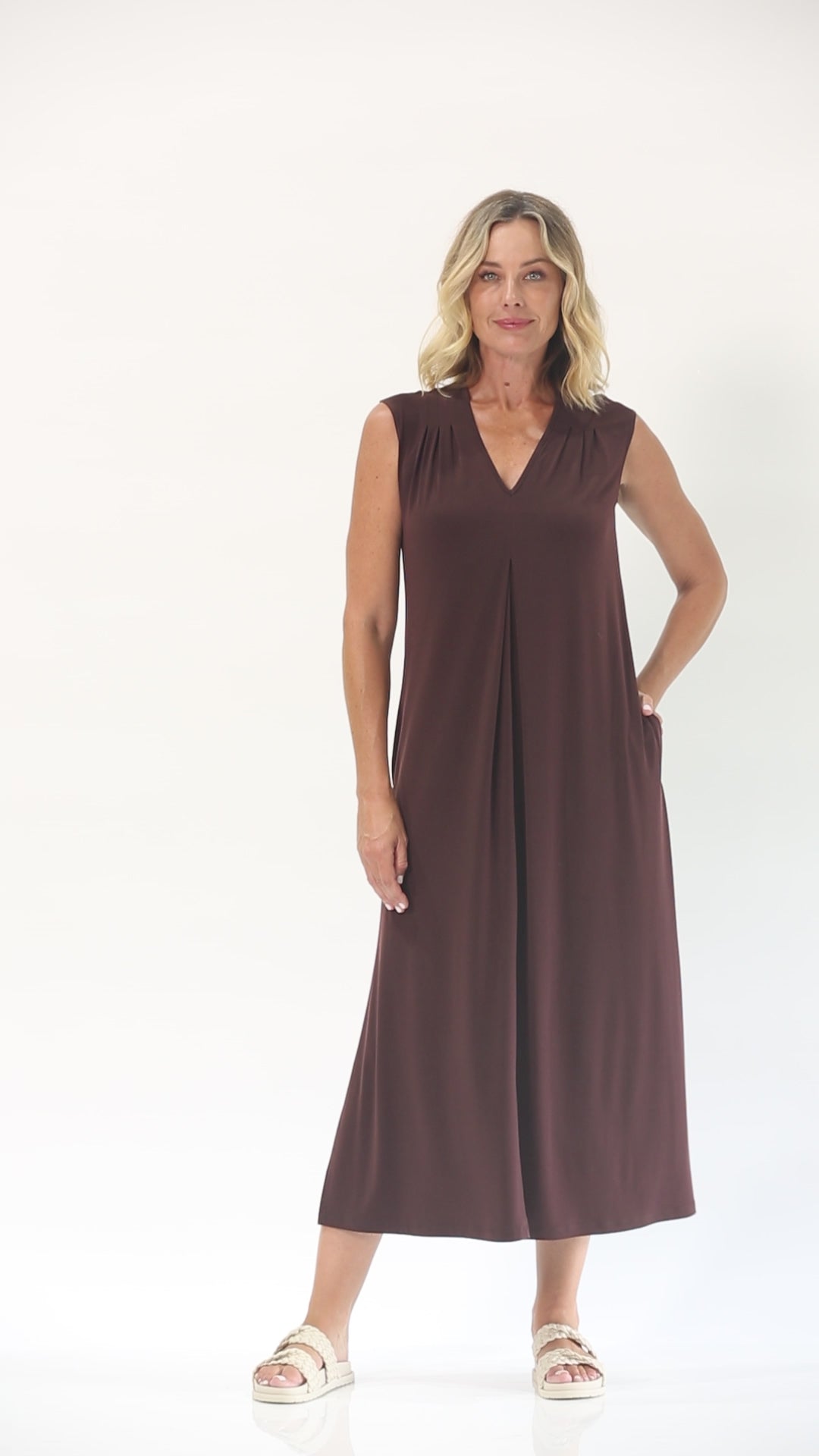 Philosophy Australia Divine jersey V neck maxi dress - black, made in Australia