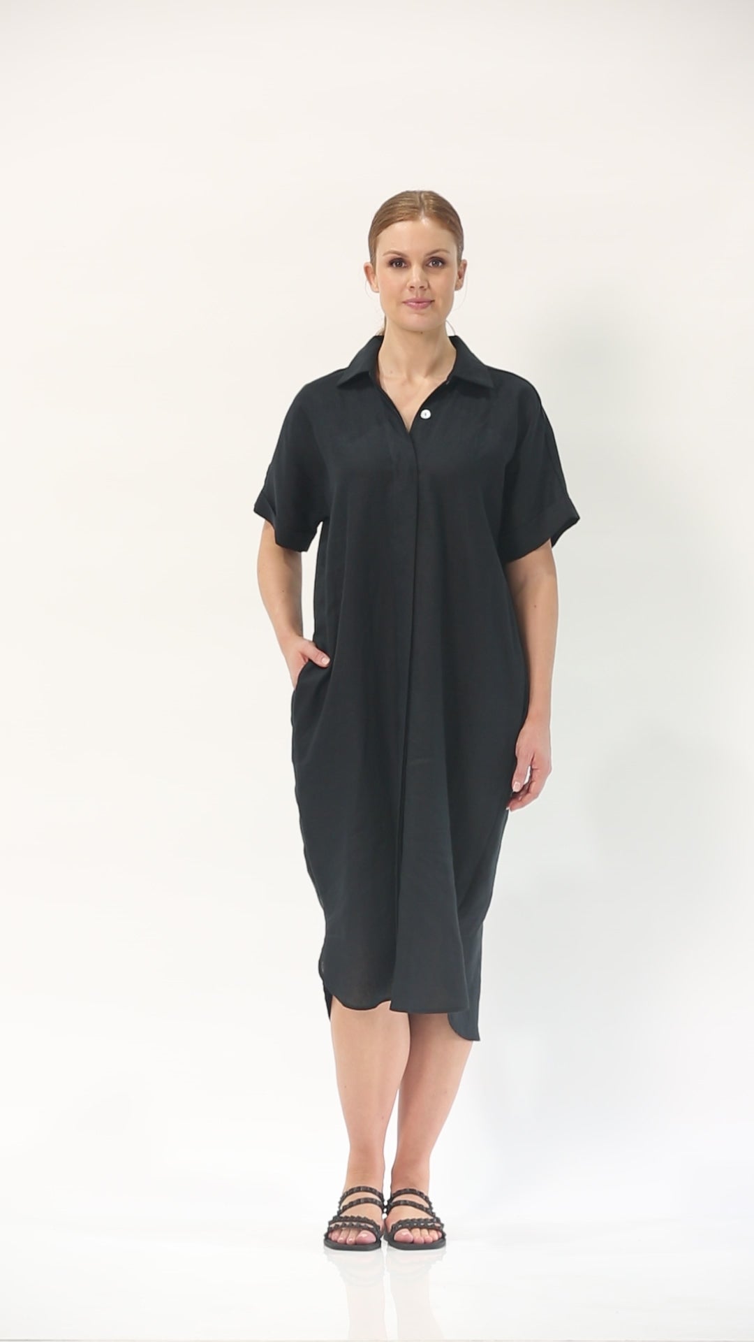 Philosophy Australia Beyah Linen Dress in Black