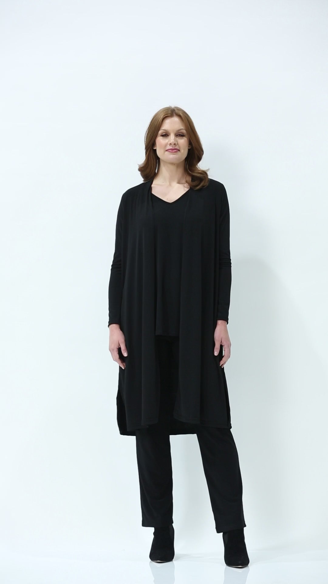 Matrix longline Cardigan in Black