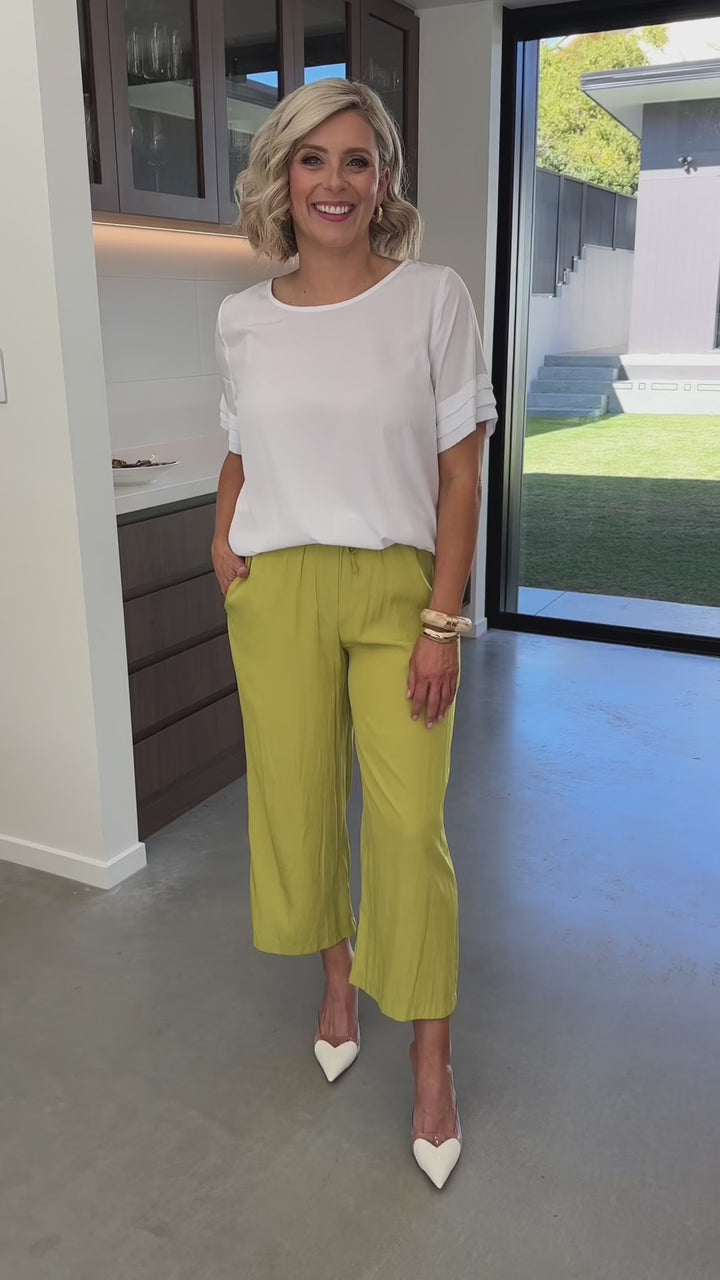 Barbe Lustre drawstring pant in citrus