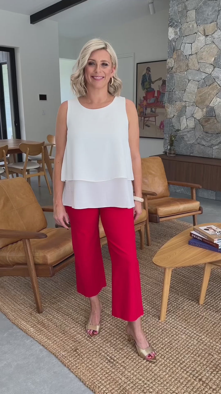 Concert bengaline culottes in Red