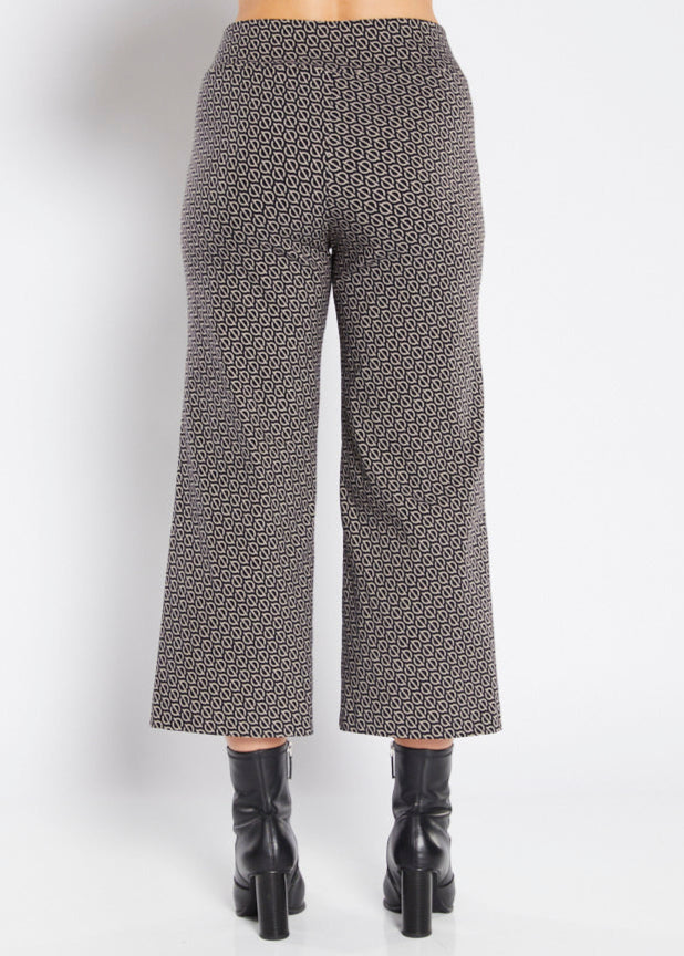 Ticket printed Bengaline culotte in Signature Praline