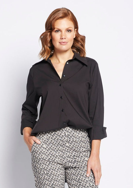 Philosophy Australia Class cotton Women's shirt in black, made in Australia