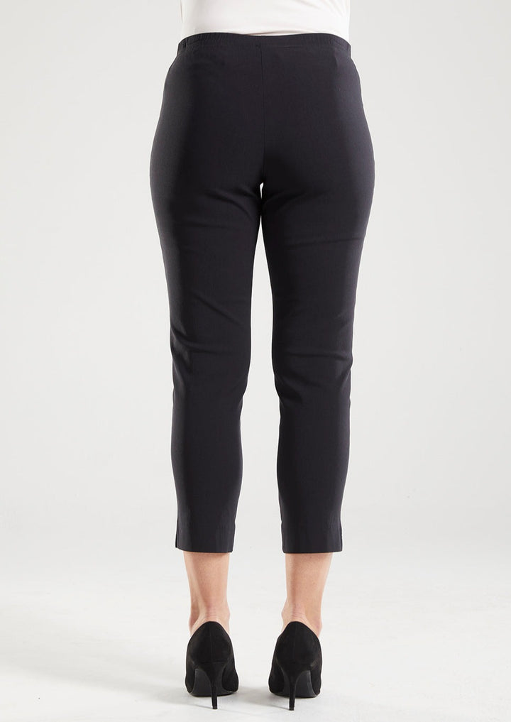 Everyday Miracle Bengaline Women's 7/8th length slim-cut pants in black.