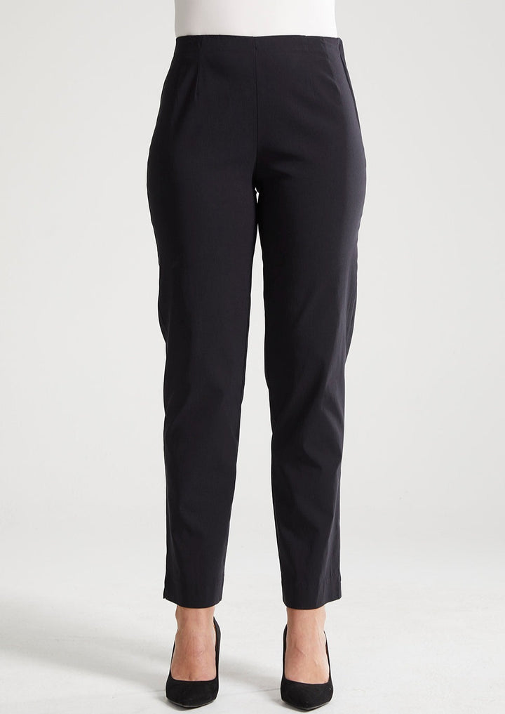 Gem Miracle Bengaline women's full-length straight-cut pants in black.