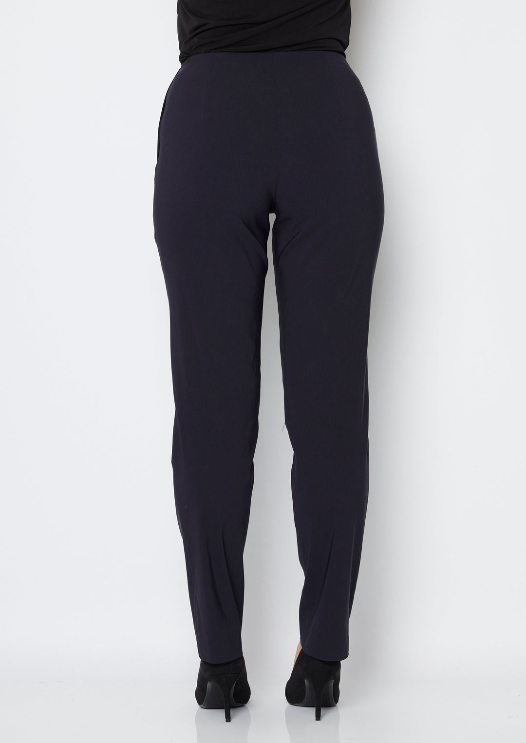 Gem Miracle Bengaline women's full-length straight-cut pants in ink navy.