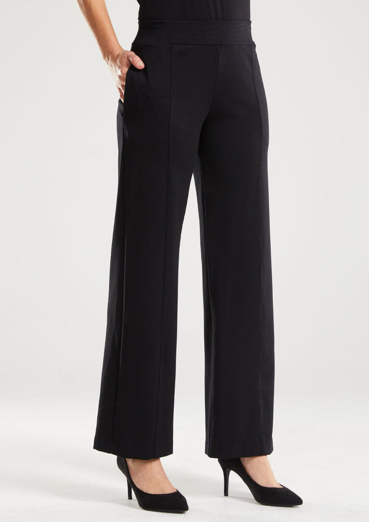 With a thick elastic waistband, side seam pockets, these full length, wide leg pants are finished with a pin tuck stitch detail. Made in ponte in Sydney Australia. Made by Philosophy Australia.